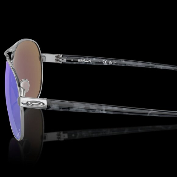 Oakley Feedback OO4079-33 – Polished Chrome Frame with Prizm Sapphire Polarized - Picture 2 of 2